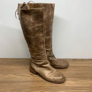 Corral Womens Size 9 M Brown Leather Zip 18" Shaft Fashion Boots